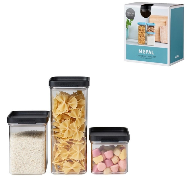 3 pojemniki kuchenne Mepal Omnia Storage Boxes - black