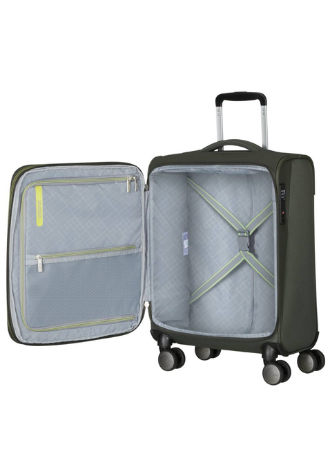 Walizka kabinowa American Tourister Wanderlite Spinner S EXP - dark khaki