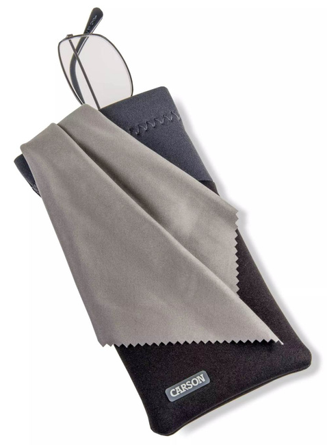 Etui na okulary ze ściereczką Carson Eyeglass Pouch - charcoal