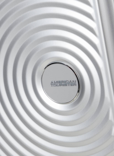 Walizka mała American Tourister Soundbox Alu - silver