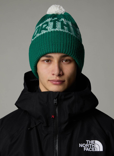 Czapka zimowa The North Face Retro Cabin Beanie - evergreen / white dune