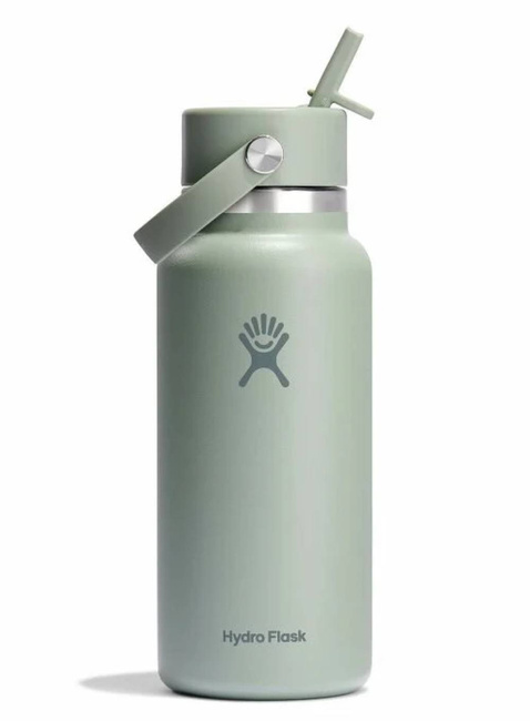 Butelka termiczna ze słomką Hydro Flask Wide Mouth Straw Cap 946 ml - tonal agave
