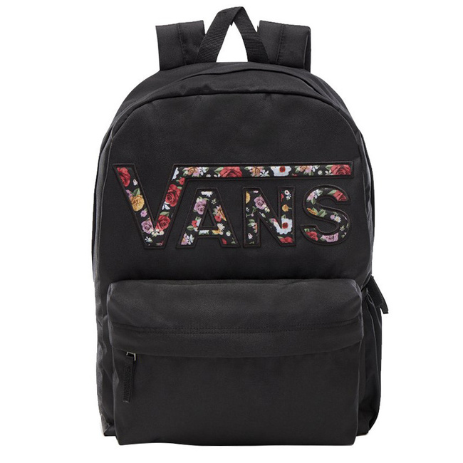 Plecak do szkoły Vans Realm Flying z boczną kieszenią - black mixed flower