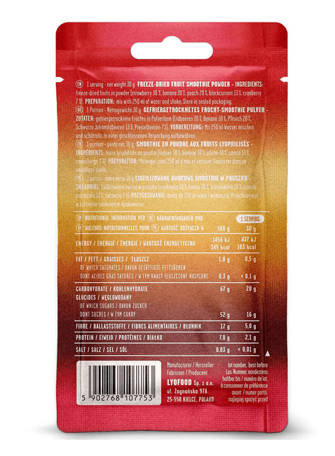 Liofilizowane owocowe smoothie w proszku LyoFood Red Smoothie 30 g