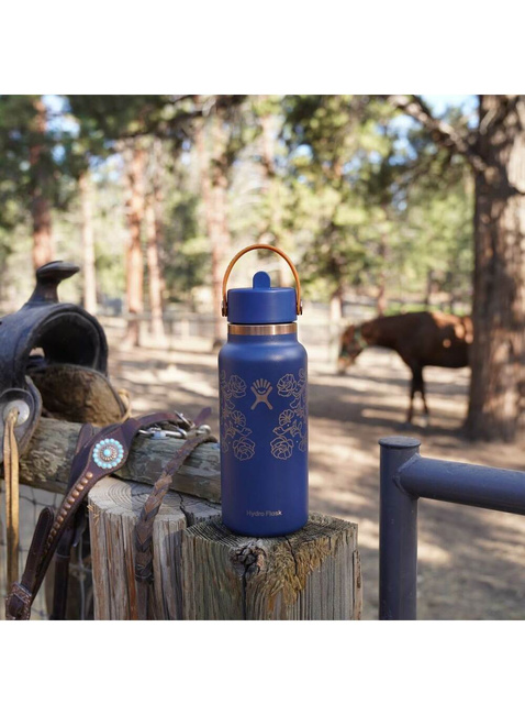 Butelka termiczna ze słomką Hydro Flask Wide Mouth Straw Cap 946 ml - western dark blue