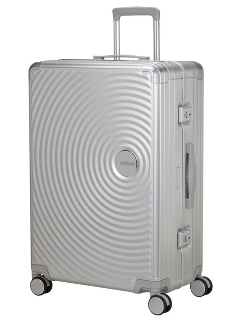 Walizka duża American Tourister Soundbox Alu - silver