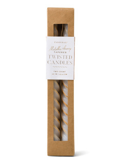 Świece zapachowe stożkowe Paddywax Cypress & Fir 2 sztuki - metallic ivory