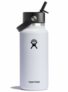 Butelka termiczna ze słomką Hydro Flask Wide Mouth Straw Cap 946 ml - white