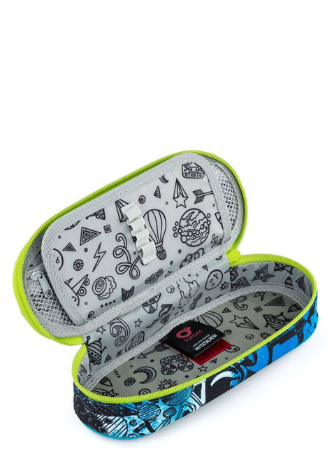 Piórnik młodzieżowy Topgal ETUE - niebiesko-zielone graffiti