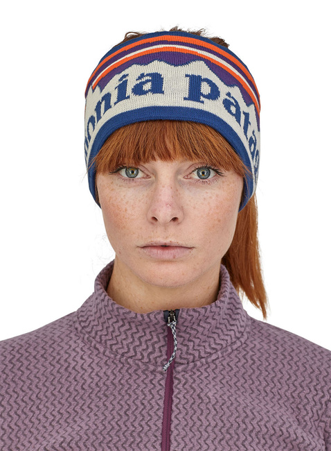 Opaska na głowę Patagonia Powder Town Headband - fitz roy sunrise knit / birch white