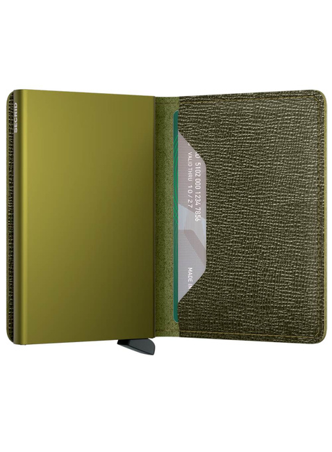 Mały portfel RFID Secrid Crisple Slimwallet - kelp
