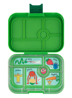 Szczelna średnia śniadaniówka Yumbox Original - jurassic green / funny monsters