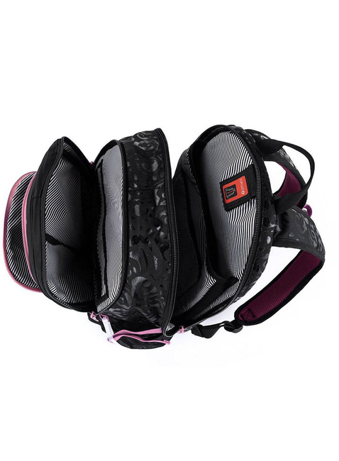 Plecak szkolny młodzieżowy Topgal RUBI klasy 6-8 - czarny / błyszczący nadruk