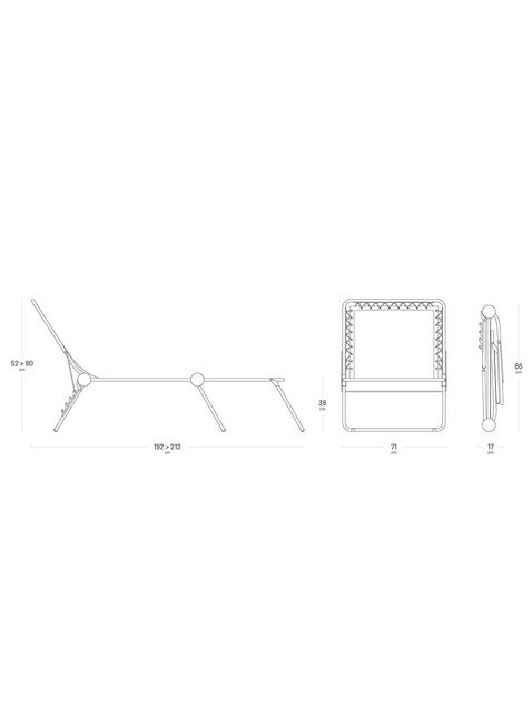 Długi leżak Lafuma Mobilier Quilted Siesta L AirComfort® - black steel