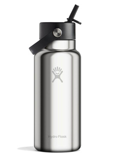 Butelka termiczna ze słomką Hydro Flask Wide Mouth Straw Cap 946 ml - silver