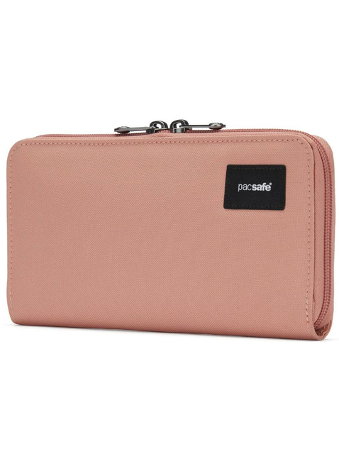 Portfel antykradzieżowy Pacsafe RFIDsafe Continental Wallet - rose