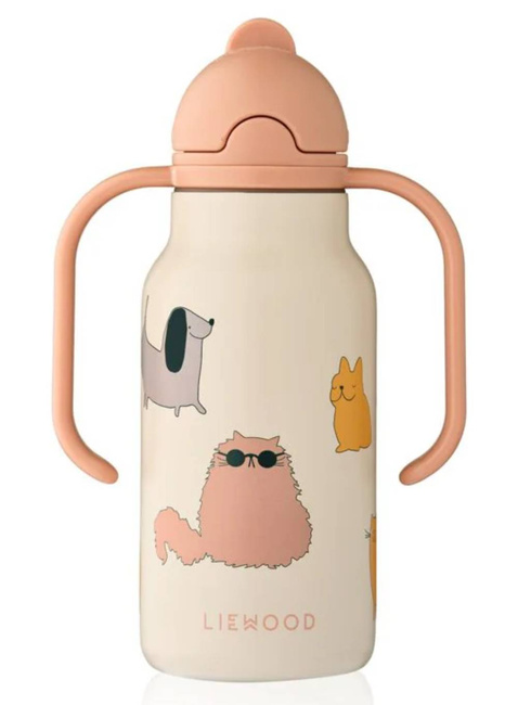 Butelka termiczna Liewood Kimmie Printed Bottle 250 ml - cats and dogs / sandy