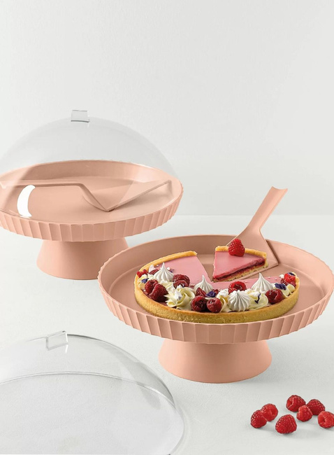 Patera z pokrywą i łopatką Blim+ Agora Ø 30 cm - pink sand