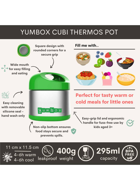 Termos obiadowy Yumbox Cubi Thermal Food Jar for Kids 295 ml - berry pink