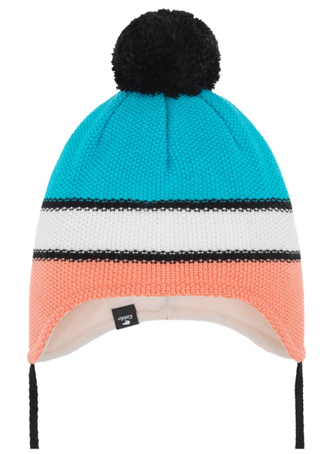 Czapka zimowa dziecięca Eisbar Milo Ear Kids Bobble Hat - azure / white / light pink