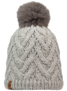 Czapka z pomponem Buff Caryn Knitted & Fleece Band Beanie - cru