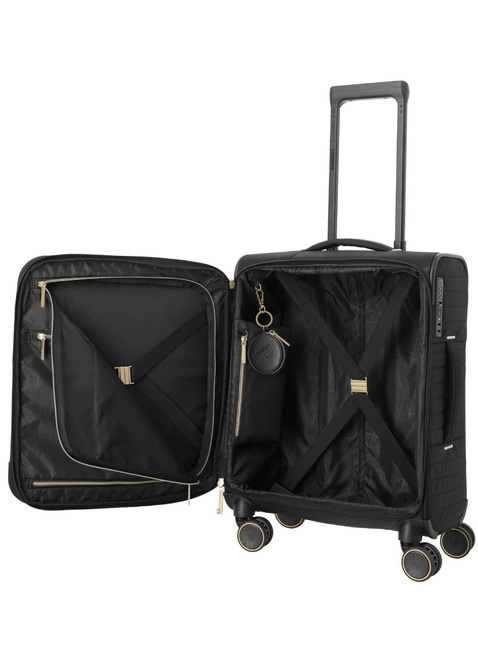 Walizka kabinowa poszerzana Travelite Barbara Stepp - black