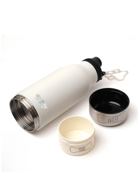 Butelka z miskami dla psa Asobu Buddy Bottle - white