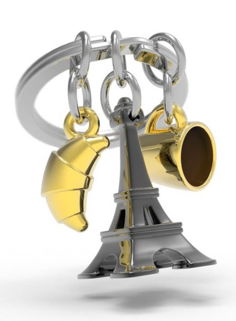 Brelok do kluczy zawieszka Metalmorphose wieża Eiffla - czarny