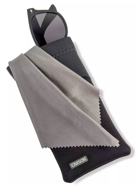 Etui na okulary ze ściereczką Carson Eyeglass Pouch - charcoal
