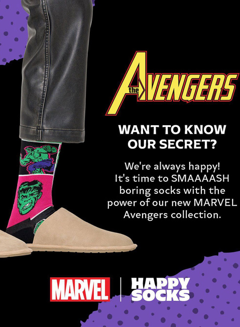 Skarpety Happy Socks MARVEL™ Avengers - green / The Hulk