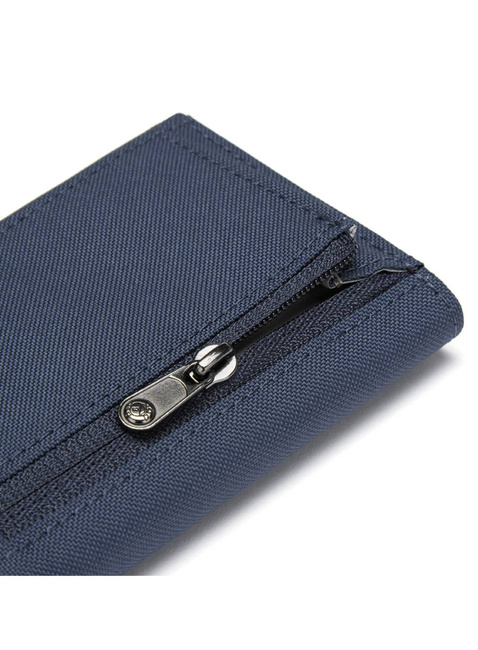 Portfel antykradzieżowy Pacsafe RFIDsafe Trifold Wallet - coastal blue