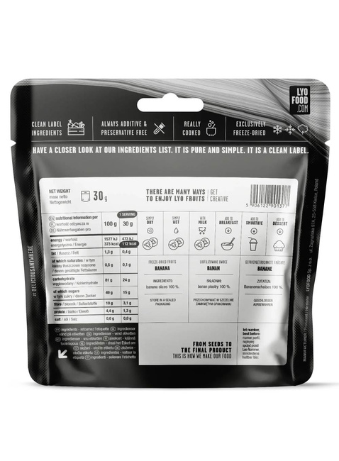 Plasterki liofilizowanego banana LyoFood Banana Slices 30 g