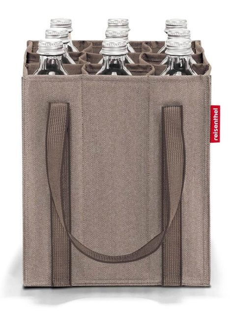 Torba na butelki z przegrodami Reisenthel Bottlebag - herringbone mokka