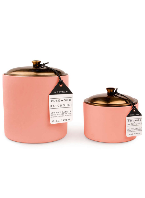Świeca sojowa ceramiczna mała Paddywax Hygge 141 g Rosewood + Patchouli - blush