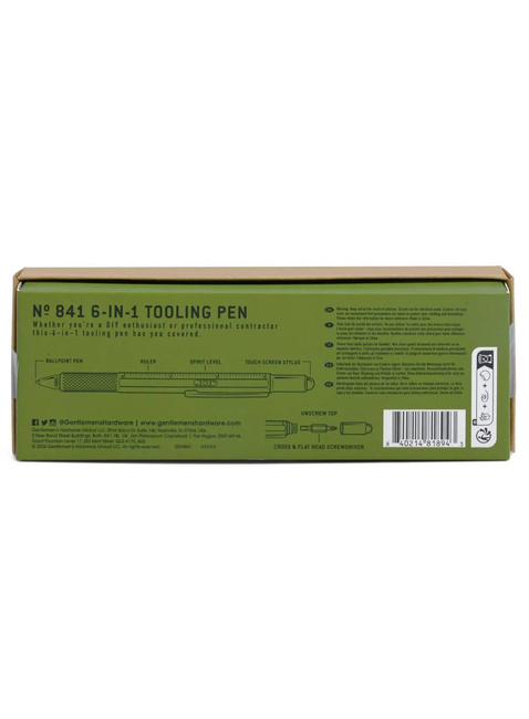 Wielofunkcyjny długopis Gentlemen's Hardware 6-in-1 Tooling Pen - olive