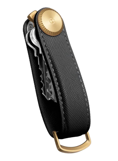 Skórzane etui organizer na klucze Orbitkey Key Organiser Pro Saffiano Leather - liquorice black