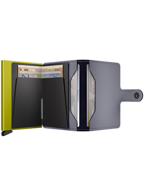 Kompaktowy portfel RFID Secrid Miniwallet Matte - grey / lime