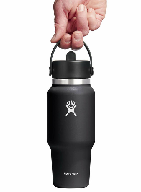 Butelka termiczna ze słomką Hydro Flask Wide Mouth Travel Bottle 0,7 l - black