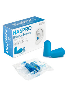 Stopery jednorazowe piankowe HASPRO MULTIPACK 10 par - blue