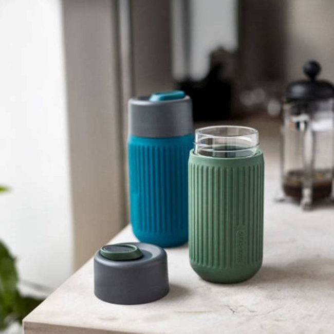 Kubek podróżny szklany Black + Blum - olive