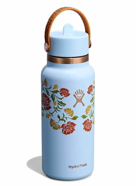 Butelka termiczna ze słomką Hydro Flask Wide Mouth Straw Cap 946 ml - western light blue