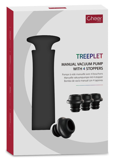 Pompka próżniowa z 4 korkami Cheer Moda Treeplet - black