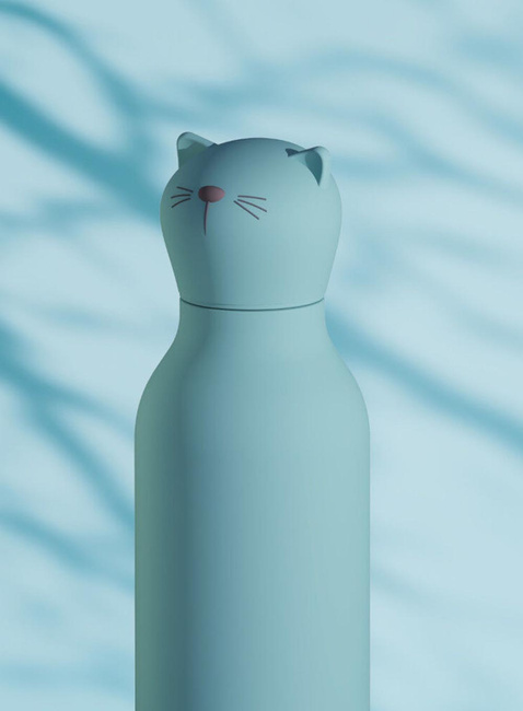 Butelka termiczna dziecięca Asobu Bestie Bottle 0,46 l - cat