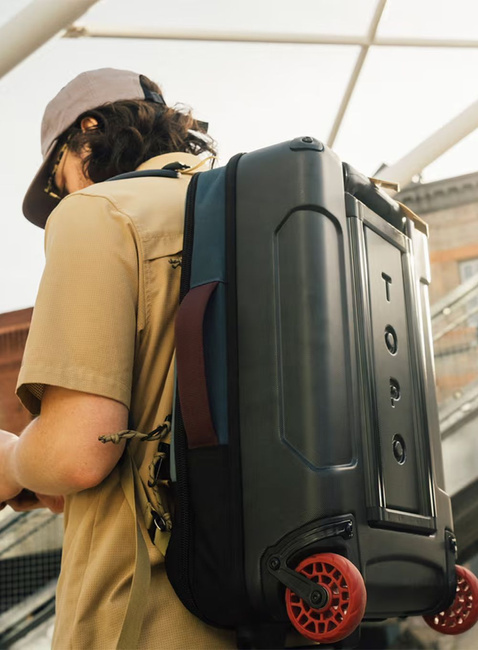 Torba / plecak na kółkach Topo Designs Global Travel Bag Roller - stone blue / forest