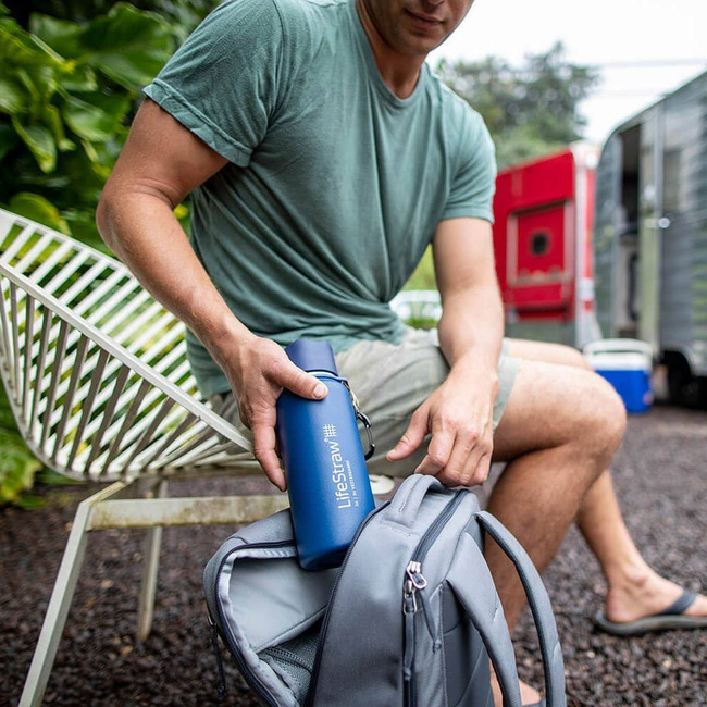 Butelka filtrująca stalowa podwójne ścianki LifeStraw Go 0,7 l - black
