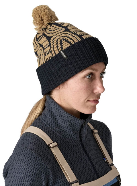 Czapka z pomponem Patagonia Powder Town Beanie - flow / sunken blue