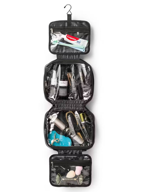 Rozkładana kosmetyczka damska Puccini Fashion - czarny