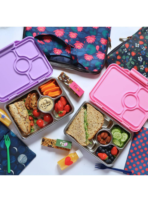 Lunchbox 4-komorowy Yumbox Pret ze stalową tacą - versailles pink