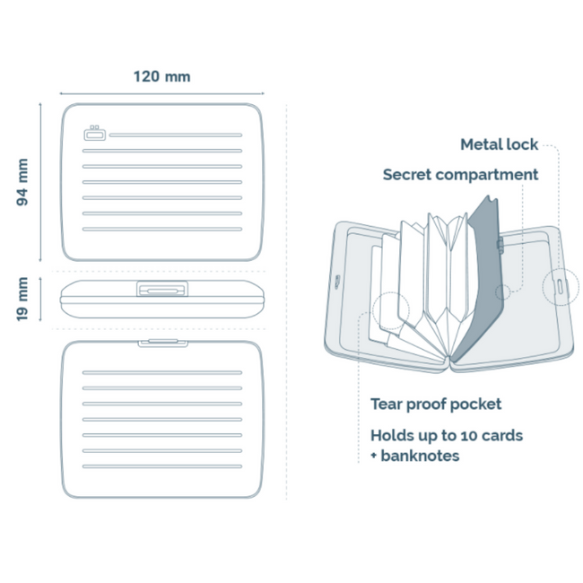 Portfel RFID na karty Ogon Design Smart Case V2 Large - sequoia