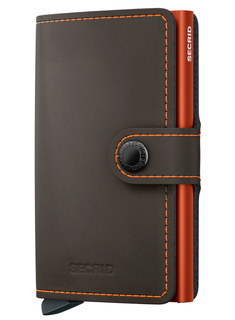 Kompaktowy portfel RFID Secrid Miniwallet Matte - truffle / orange